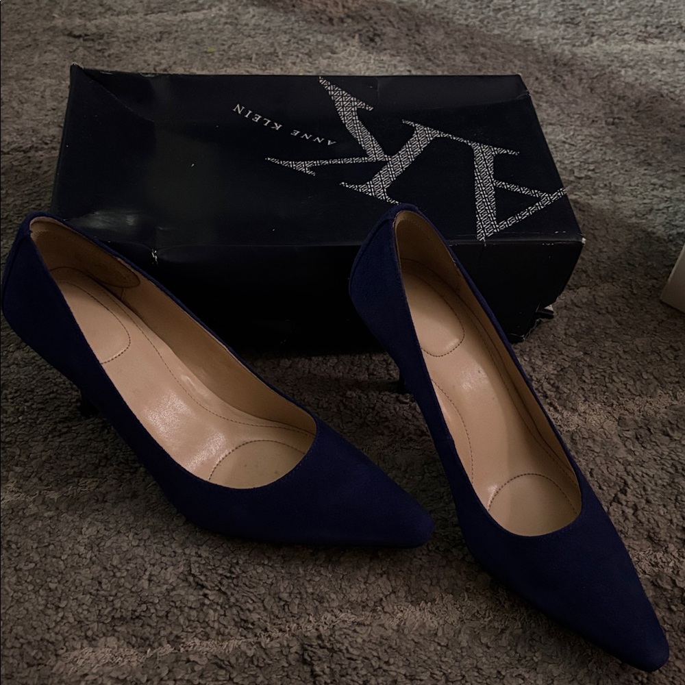 Anne Klein Black Suede Heels